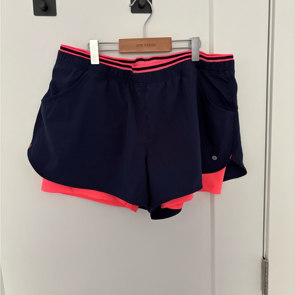Layer 8 Blue and Pink Athletic Shorts Lightweight Design